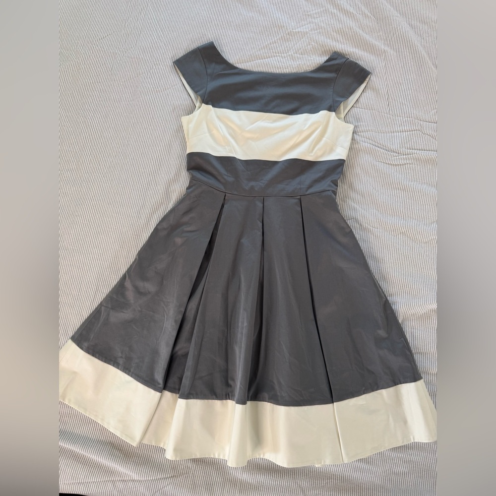 KATE SPADE size 6 Grey and Cream Striped Audette Dress with pockets - Picture 14 of 14